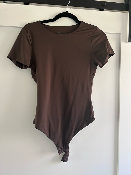GAP Tops - GAP Brown Short Sleeve Tie Bodysuit Medium